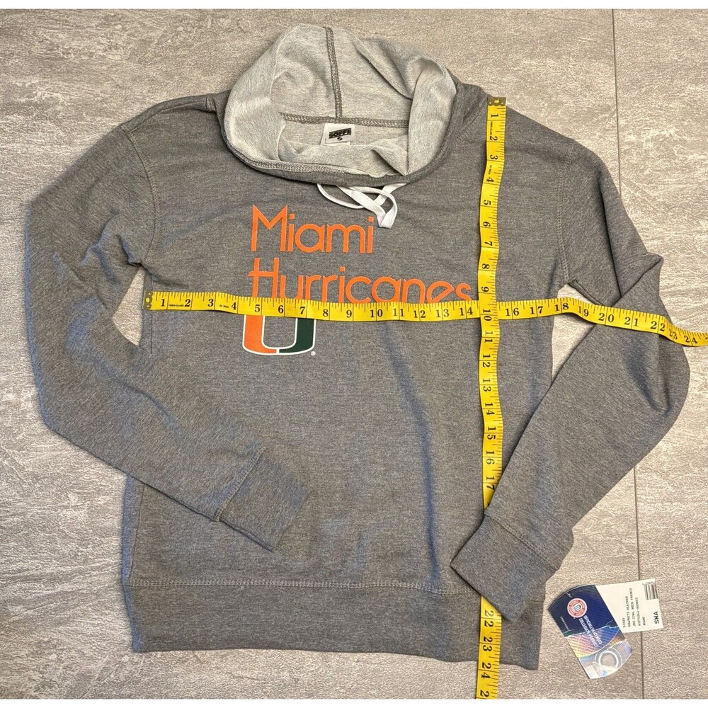 Miami Hurricanes Youth Small Cowl Neck Gray Sweatshirt College Football Warm - Picture 2 of 4